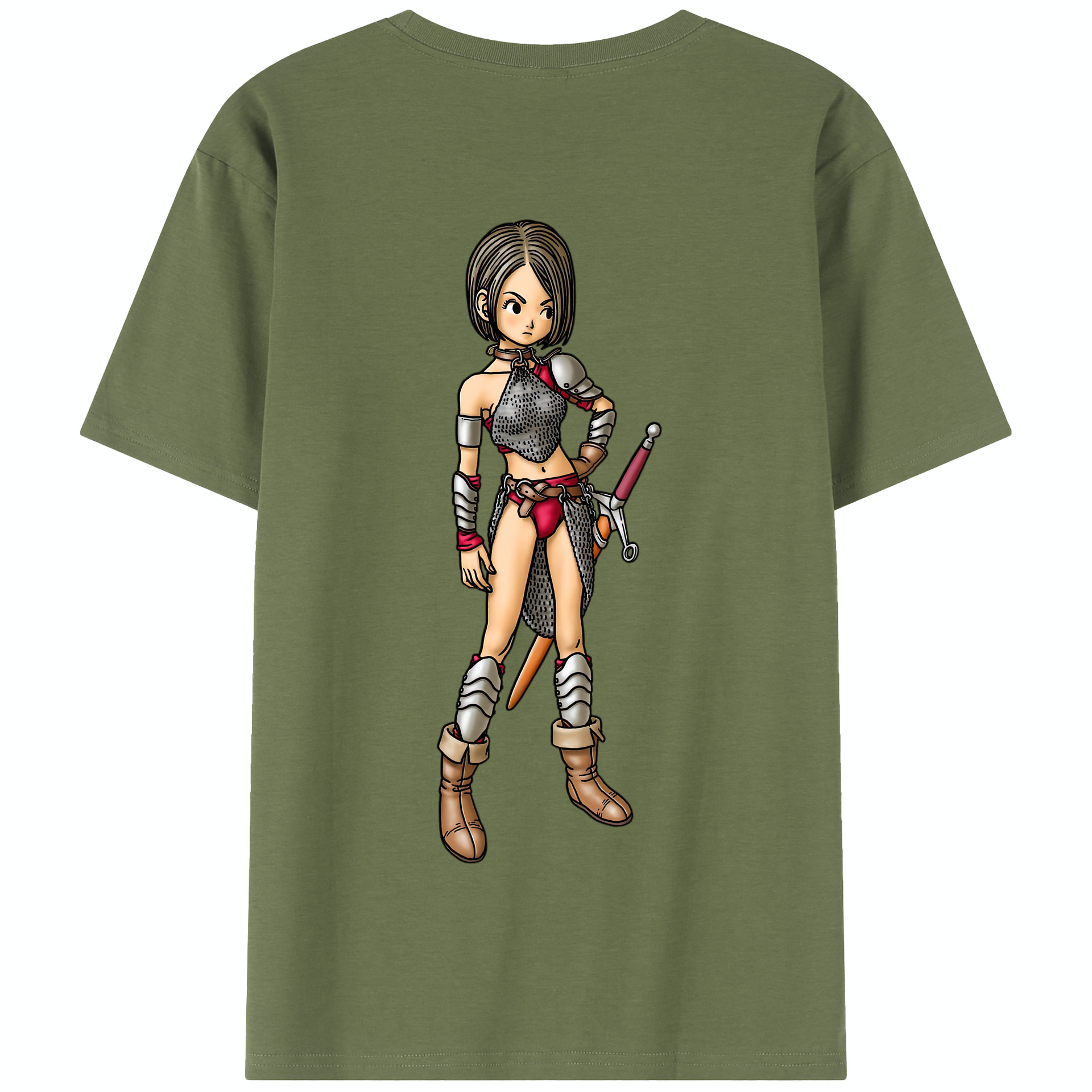 （画像用） ドラゴンクエスト Doragon Kuesuto Dragon Quest 綿100％半袖Tシャツ（背面プリント）